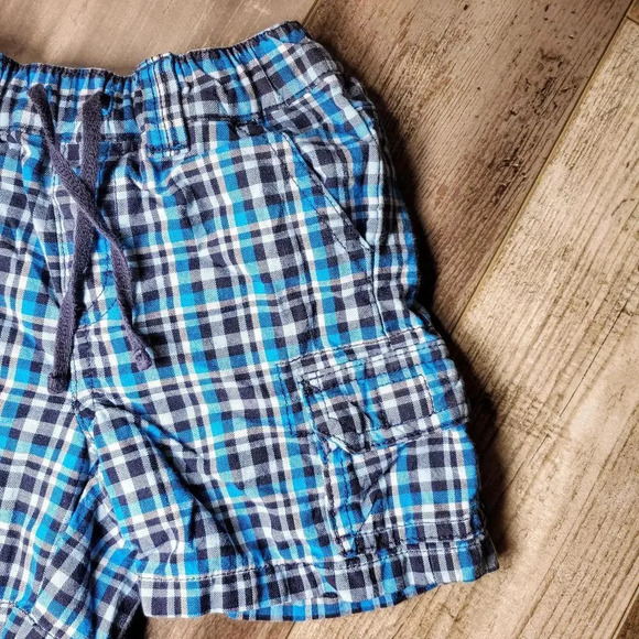 Gymboree Blue Plaid Casual Boy Shorts Size 3-6 Months EUC - Picture 4 of 7